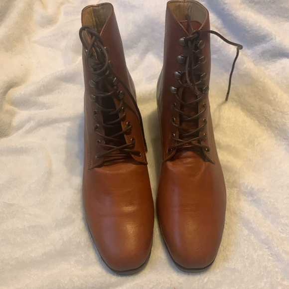 Christy Dawn The Dawn Boot Walnut Leather Sz 9 Lace Up Dress Handmade - Picture 3 of 13